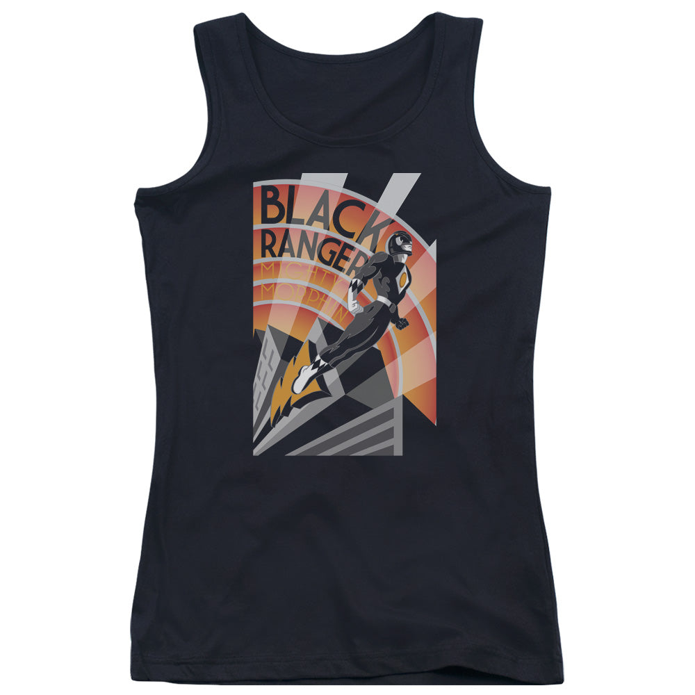 Power Rangers Black Ranger Deco Womens Tank Top Shirt Black