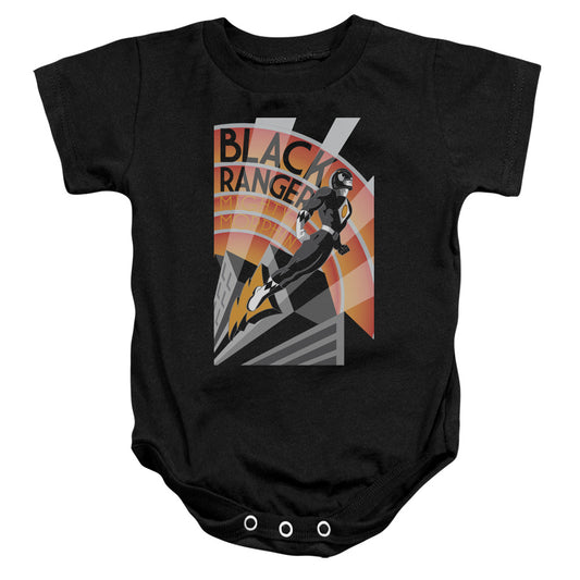 Power Rangers Black Ranger Deco Infant Baby Snapsuit Black