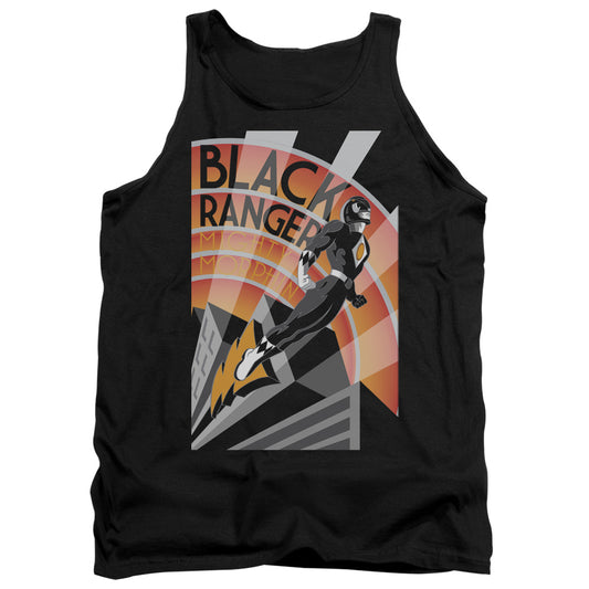 Power Rangers Black Ranger Deco Mens Tank Top Shirt Black