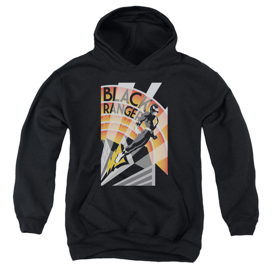 Power Rangers Black Ranger Deco Kids Youth Hoodie Black