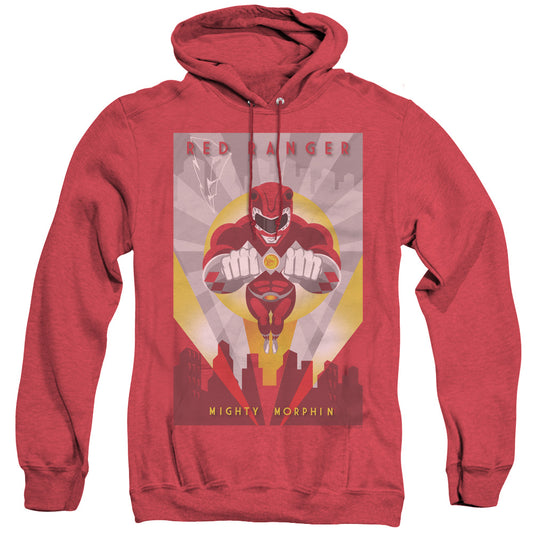 Power Rangers Red Deco Heather Mens Hoodie Red