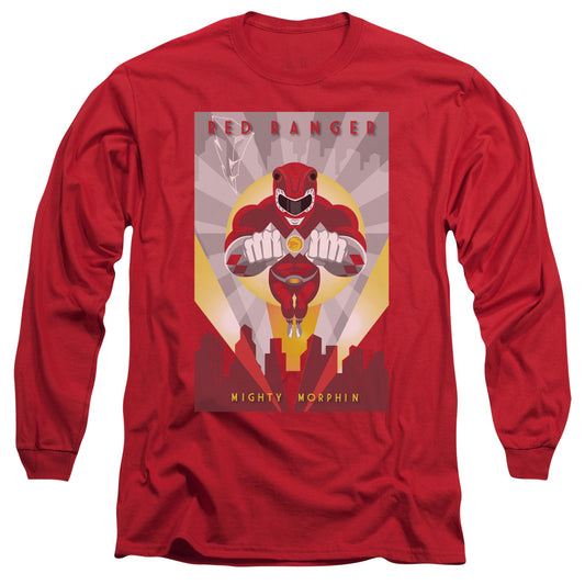 Power Rangers Red Deco Mens Long Sleeve Shirt Red