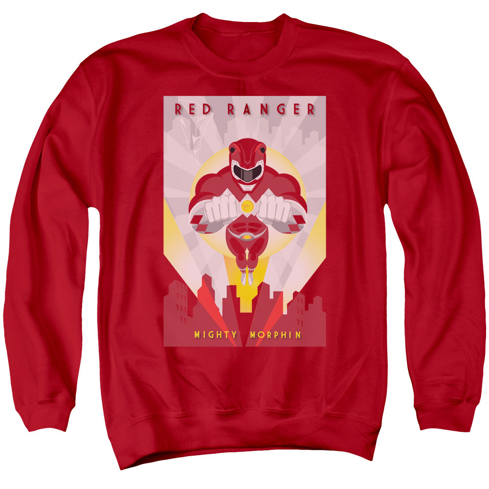 Power Rangers Red Deco Mens Crewneck Sweatshirt Red