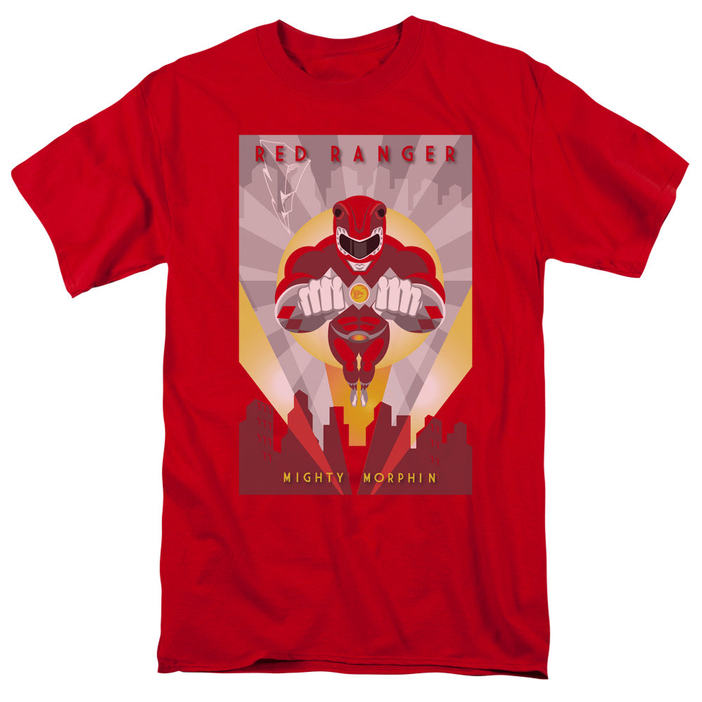 Power Rangers Red Deco Mens T Shirt Red