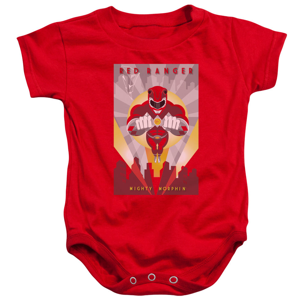 Power Rangers Red Deco Infant Baby Snapsuit Red