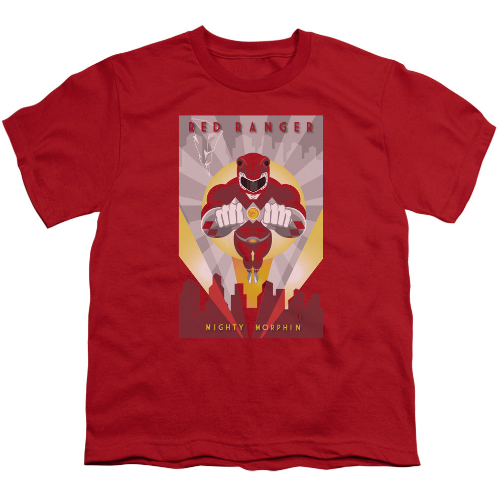 Power Rangers Red Deco Kids Youth T Shirt Red