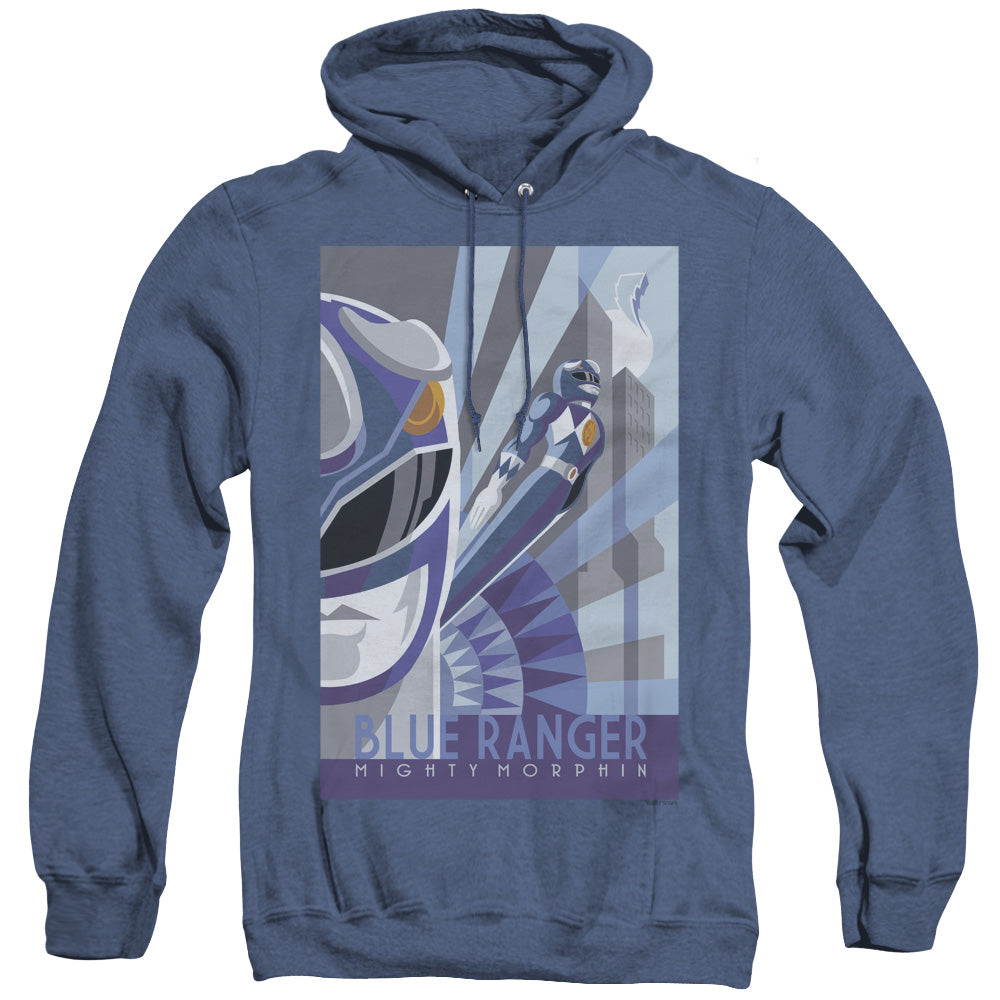 Power Rangers Blue Ranger Deco Heather Mens Hoodie Royal Blue