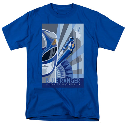 Power Rangers Blue Ranger Deco Mens T Shirt Royal Blue