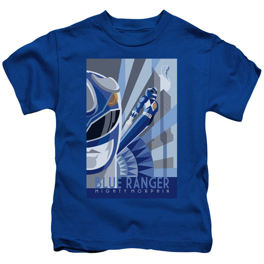 Power Rangers Blue Ranger Deco Juvenile Kids Youth T Shirt Royal Blue