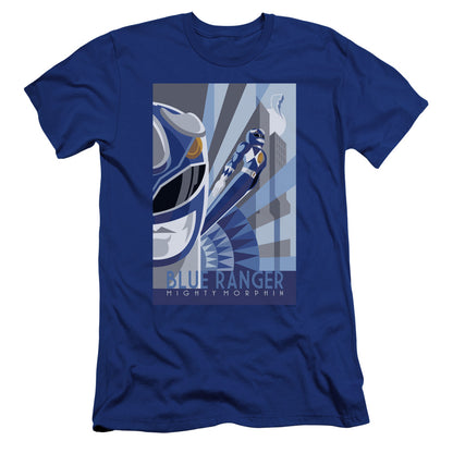 Power Rangers Blue Ranger Deco Premium Bella Canvas Slim Fit Mens T Shirt Royal Blue