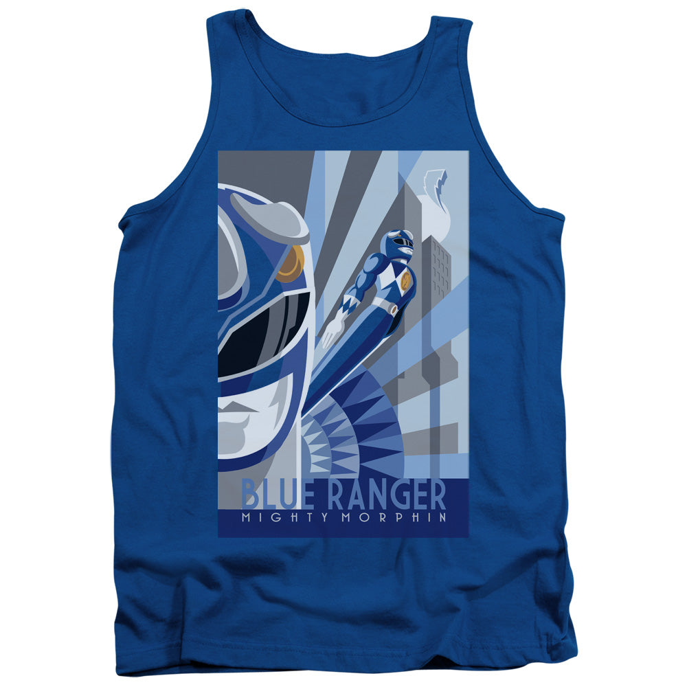 Power Rangers Blue Ranger Deco Mens Tank Top Shirt Royal Blue