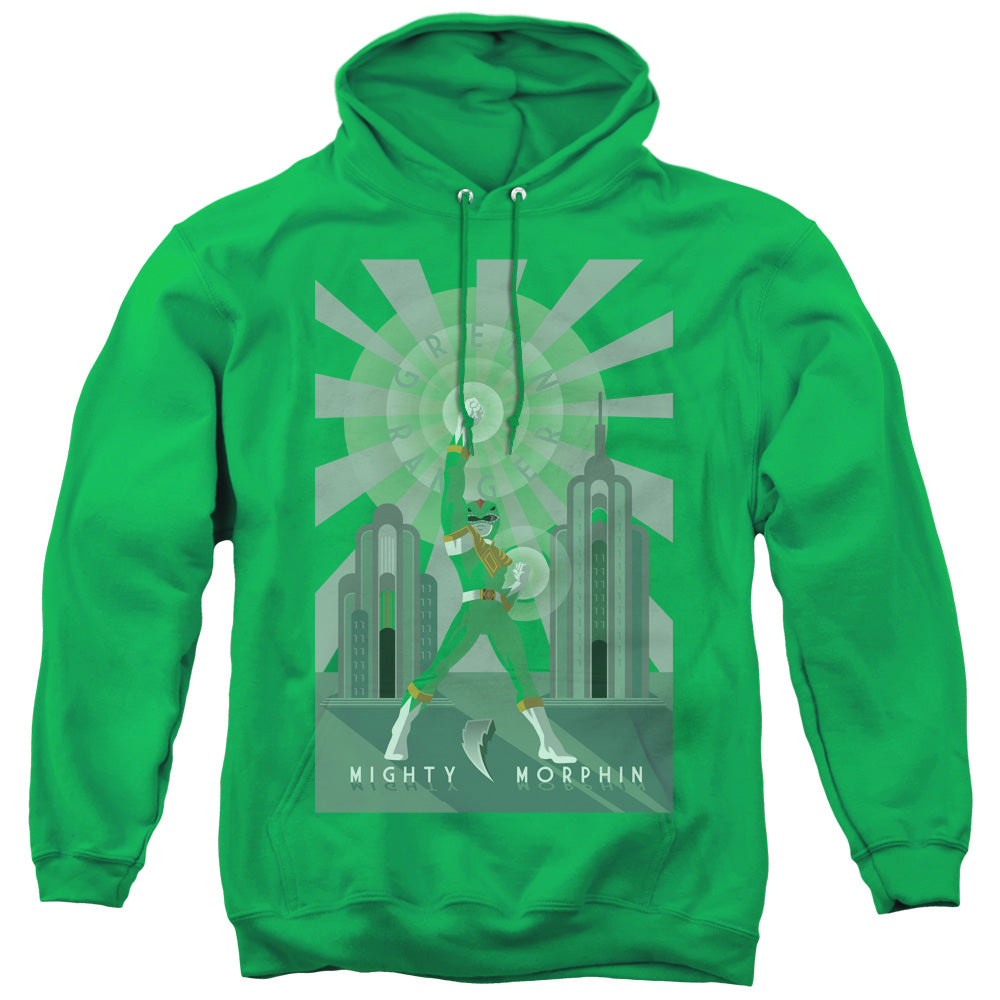 Power Rangers Green Ranger Deco Mens Hoodie Kelly Green