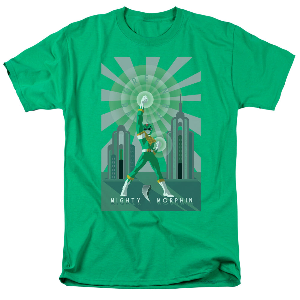 Power Rangers Green Ranger Deco Mens T Shirt Kelly Green