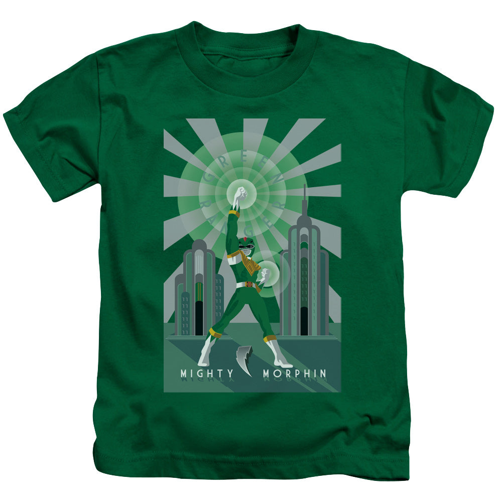 Power Rangers Green Ranger Deco Juvenile Kids Youth T Shirt Kelly Green