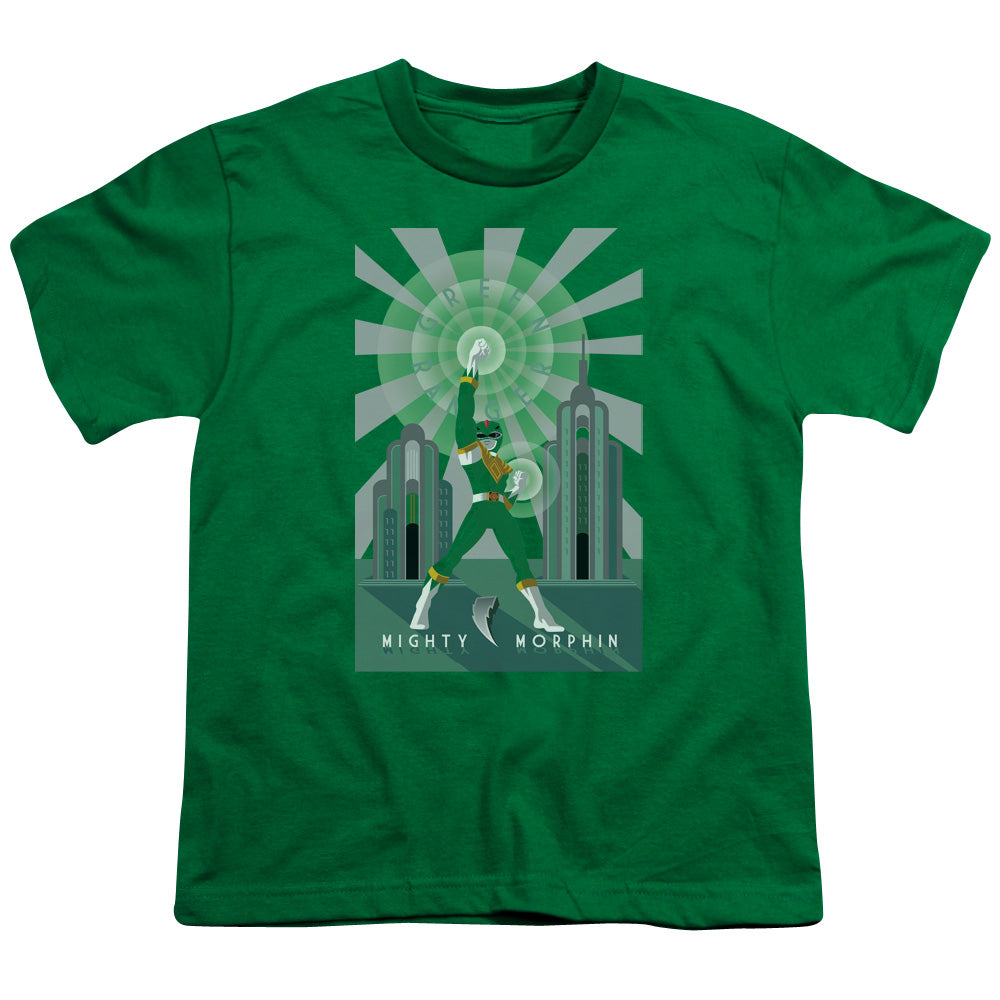 Power Rangers Green Ranger Deco Kids Youth T Shirt Kelly Green