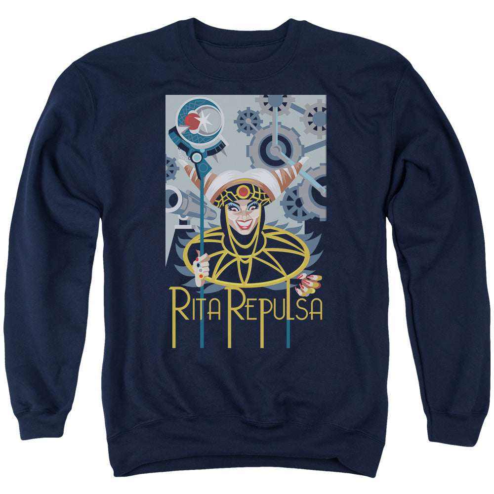 Power Rangers Rita Deco Mens Crewneck Sweatshirt Navy Blue