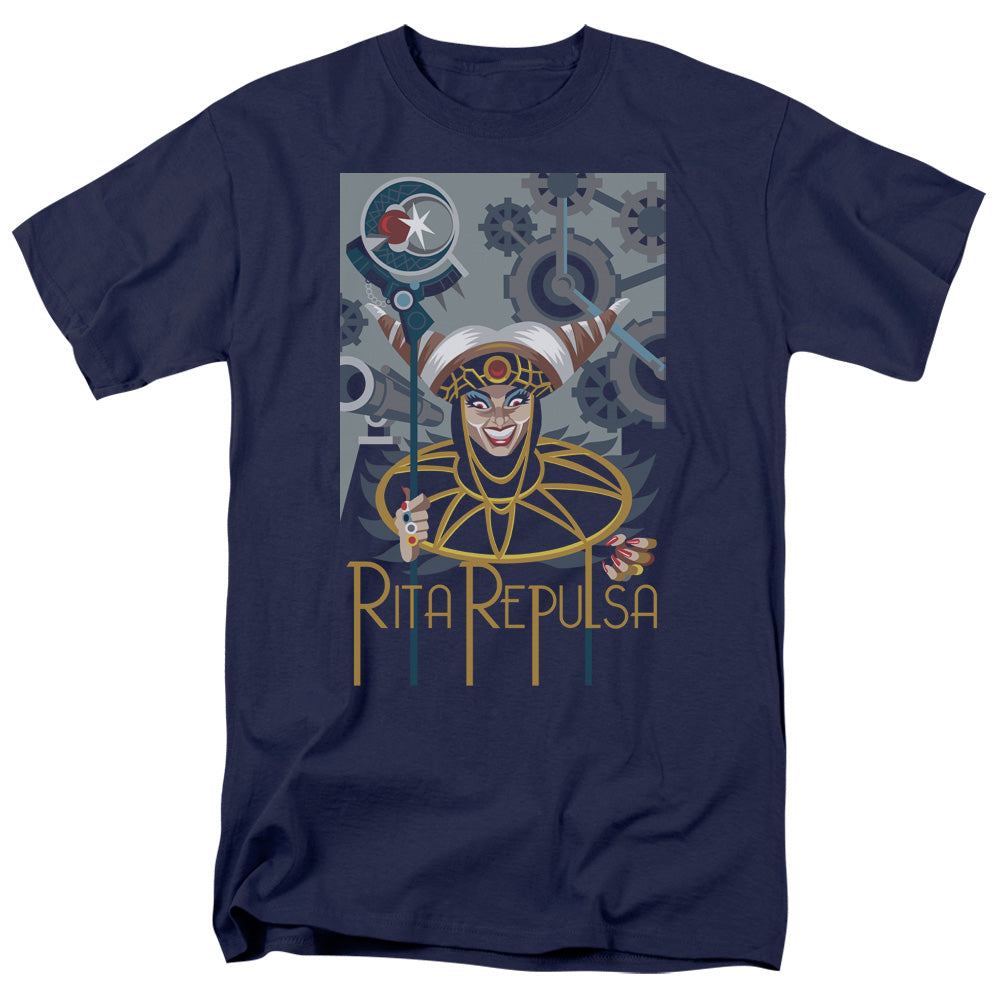 Power Rangers Rita Deco Mens T Shirt Navy Blue