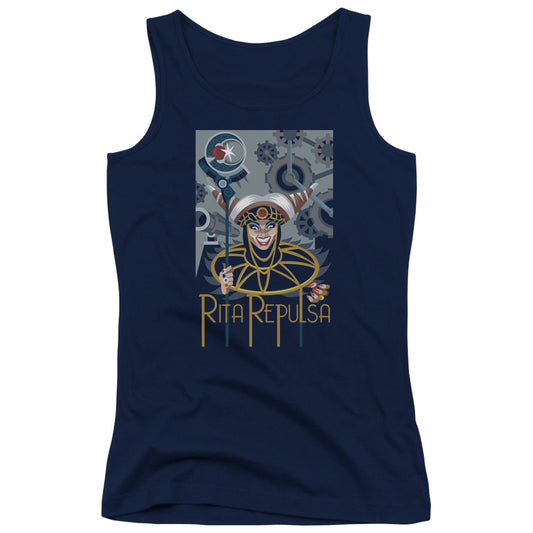 Power Rangers Rita Deco Womens Tank Top Shirt Navy Blue