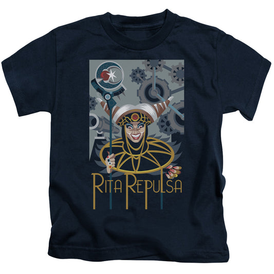 Power Rangers Rita Deco Juvenile Kids Youth T Shirt Navy Blue