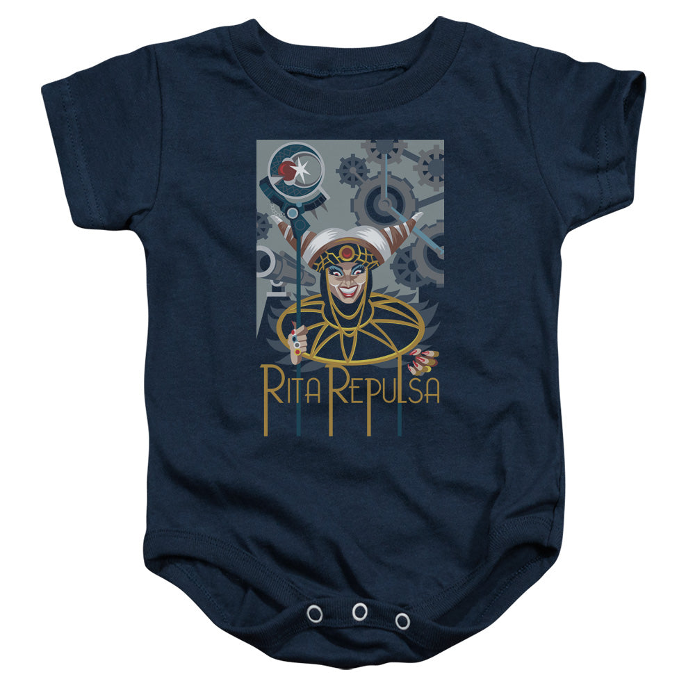 Power Rangers Rita Deco Infant Baby Snapsuit Navy Blue