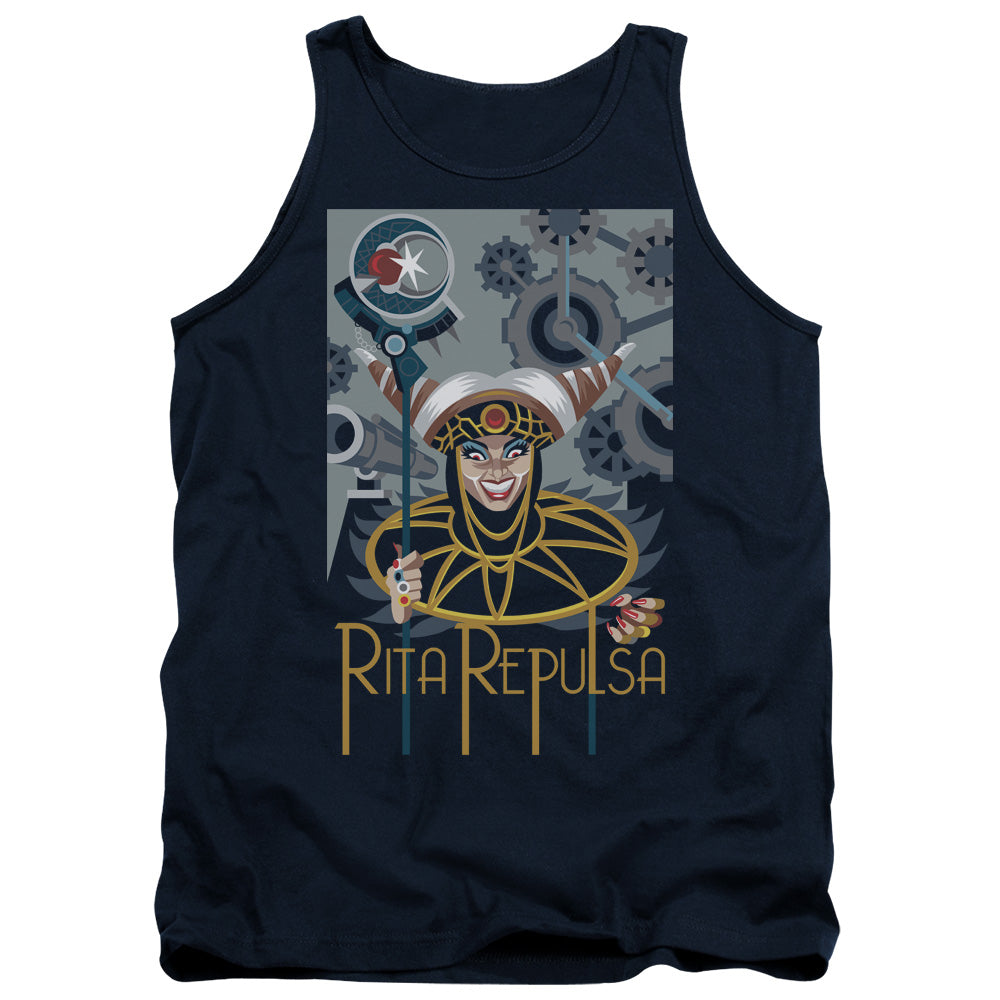 Power Rangers Rita Deco Mens Tank Top Shirt Navy Blue