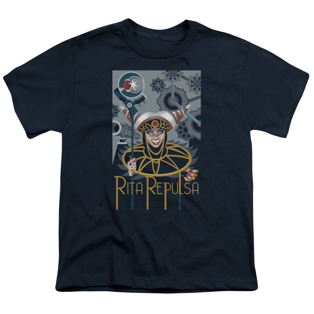 Power Rangers Rita Deco Kids Youth T Shirt Navy Blue