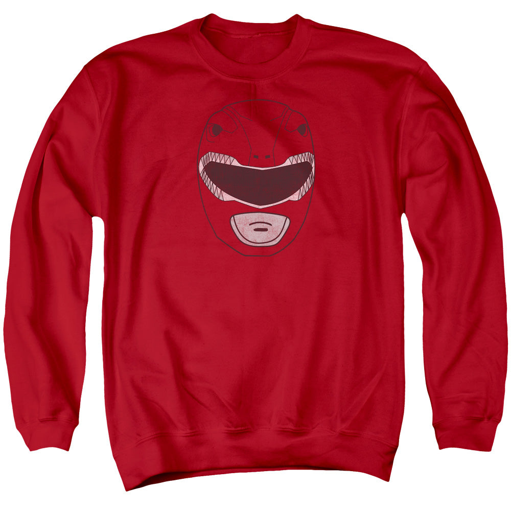 Power Rangers Red Ranger Mask Mens Crewneck Sweatshirt Red