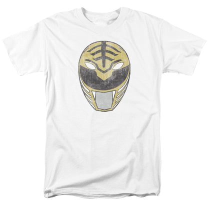 Power Rangers White Ranger Mask Mens T Shirt White