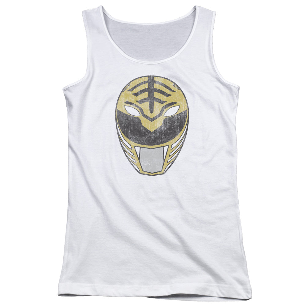 Power Rangers White Ranger Mask Womens Tank Top Shirt White