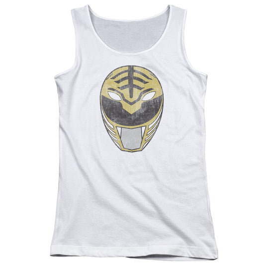 Power Rangers White Ranger Mask Womens Tank Top Shirt White