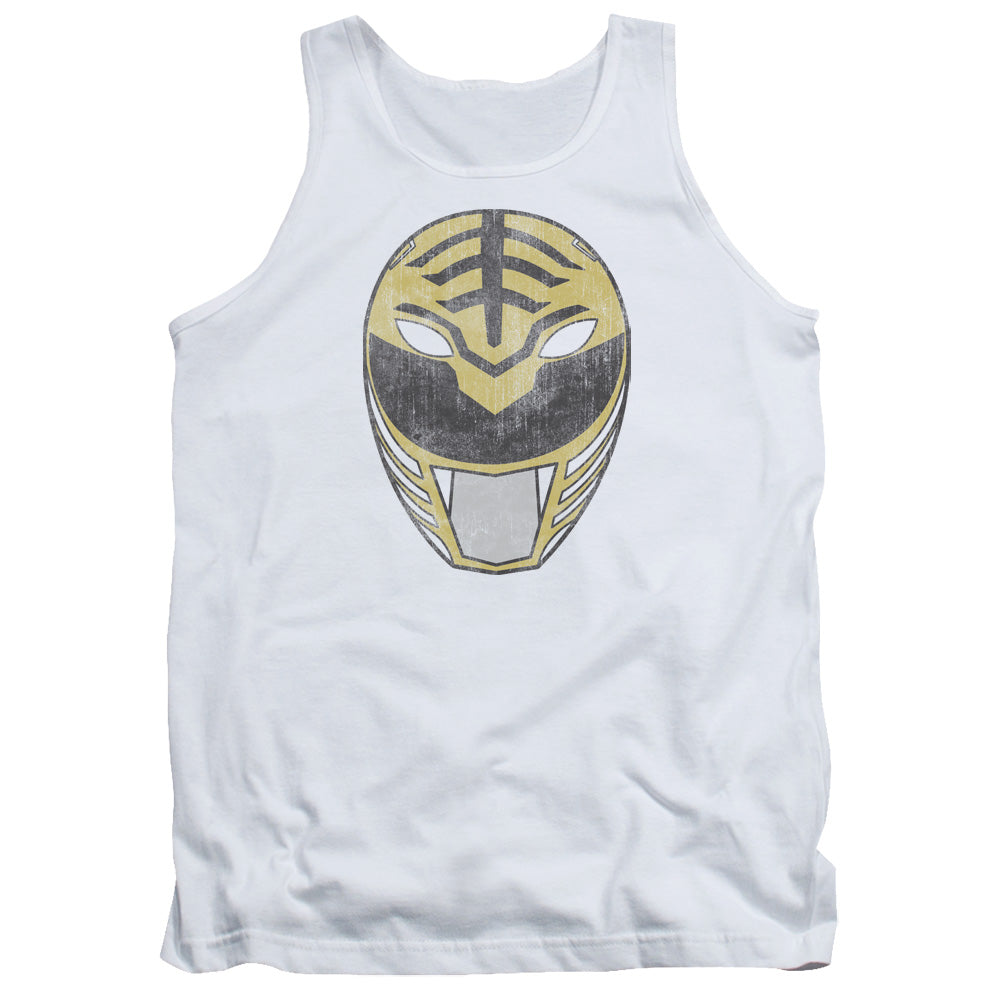 Power Rangers White Ranger Mask Mens Tank Top Shirt White