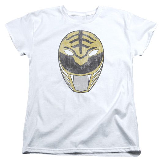 Power Rangers White Ranger Mask Womens T Shirt White