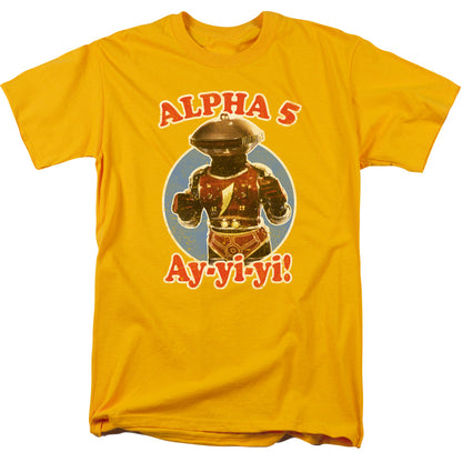 Power Rangers Alpha 5 Mens T Shirt Gold