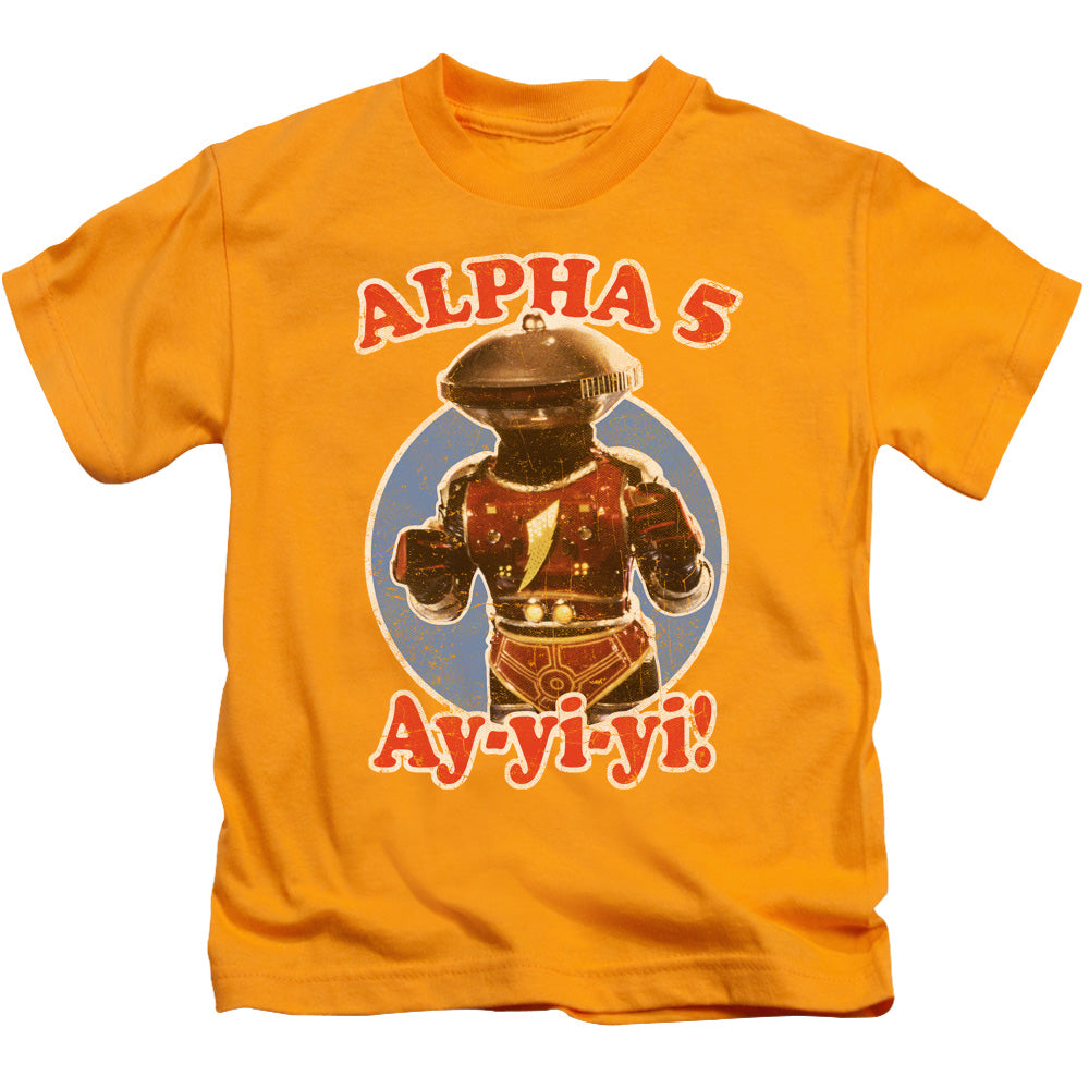 Power Rangers Alpha 5 Juvenile Kids Youth T Shirt Gold