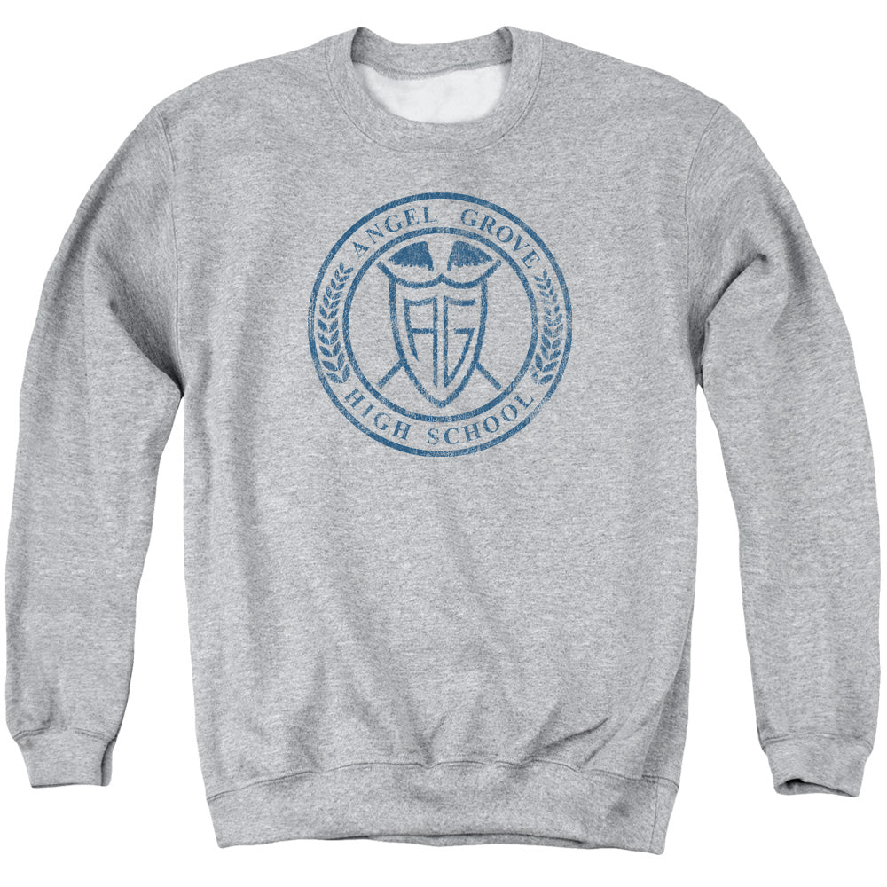 Power Rangers Angel Grove Hs Mens Crewneck Sweatshirt Athletic Heather