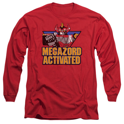 Power Rangers Megazord Activated Mens Long Sleeve Shirt Red