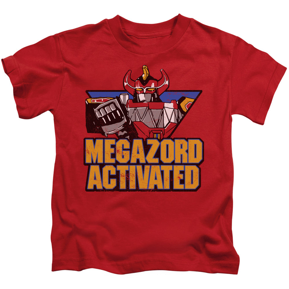 Power Rangers Megazord Activated Juvenile Kids Youth T Shirt Red