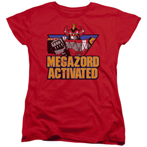 Power Rangers Megazord Activated Womens T Shirt Red