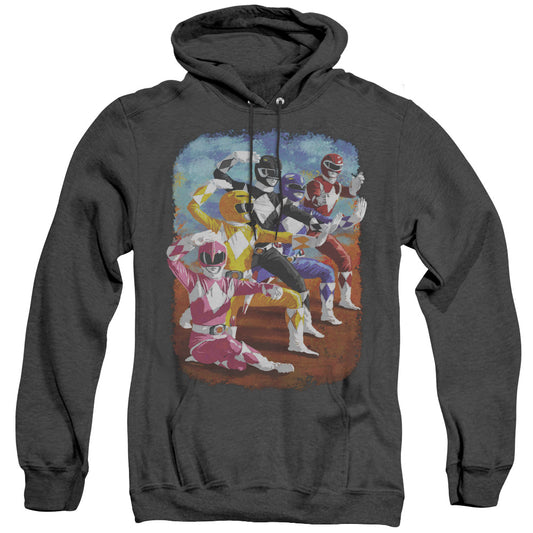 Power Rangers Impressionist Rangers Heather Mens Hoodie Black