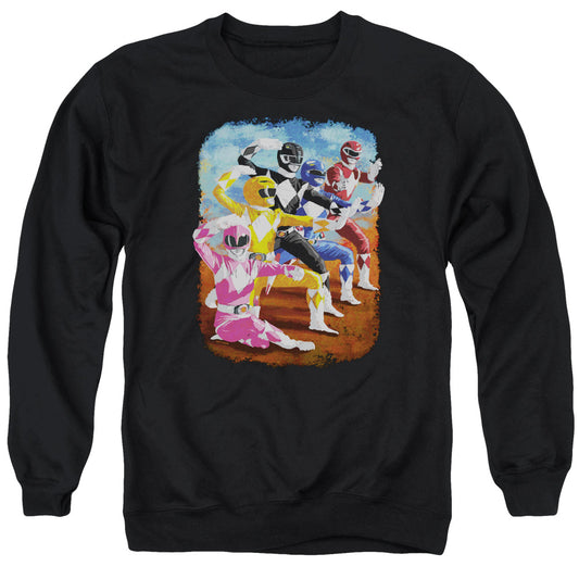 Power Rangers Impressionist Rangers Mens Crewneck Sweatshirt Black