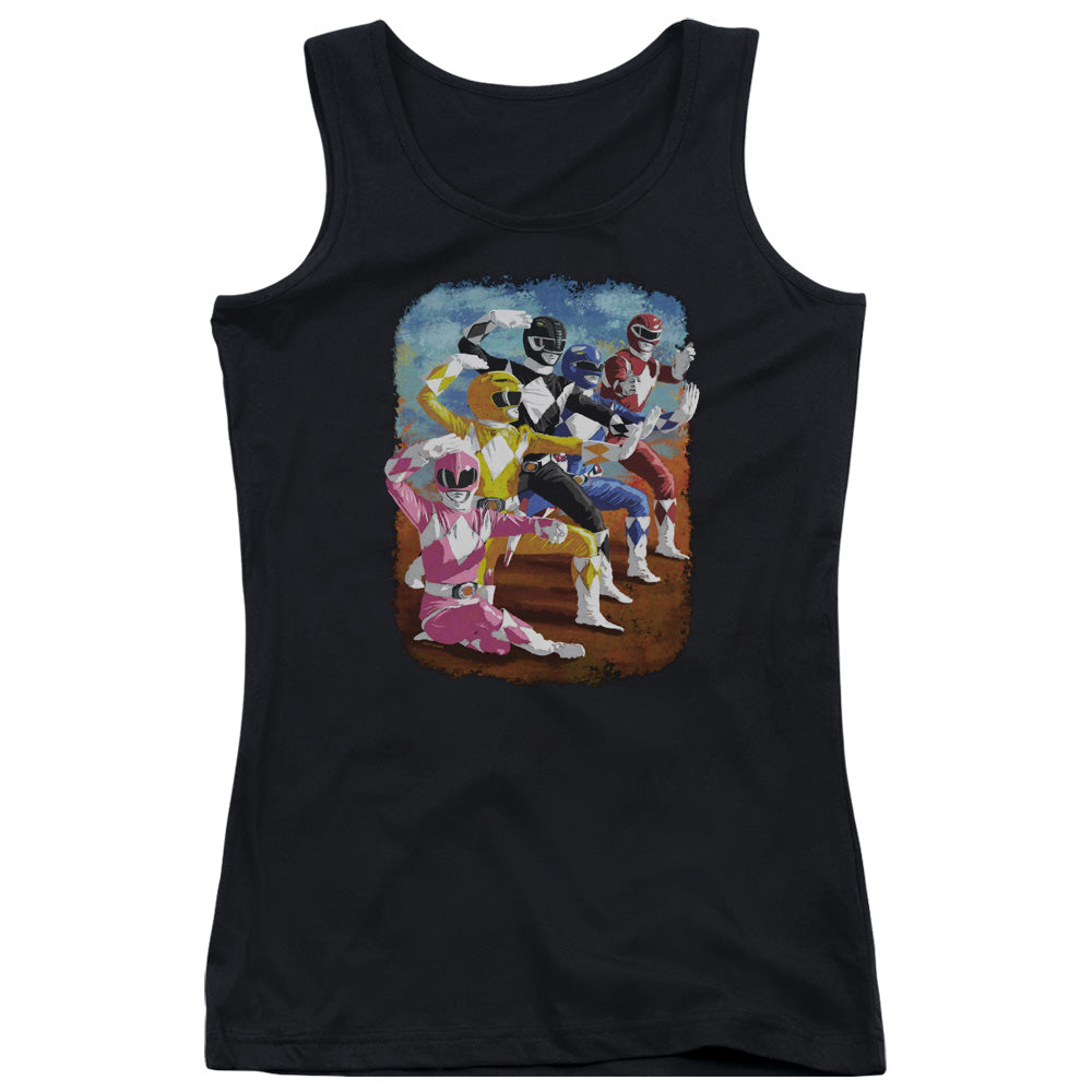 Power Rangers Impressionist Rangers Womens Tank Top Shirt Black