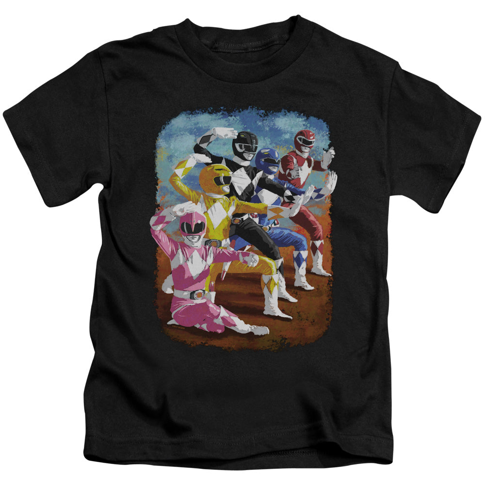 Power Rangers Impressionist Rangers Juvenile Kids Youth T Shirt Black