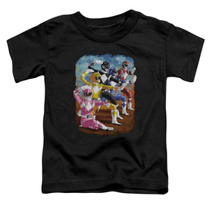 Power Rangers Impressionist Rangers Toddler Kids Youth T Shirt Black