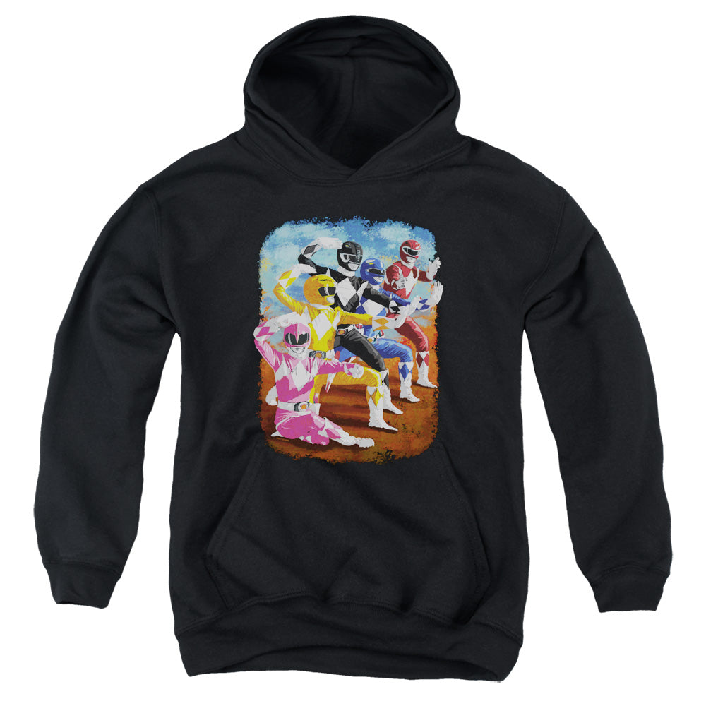 Power Rangers Impressionist Rangers Kids Youth Hoodie Black