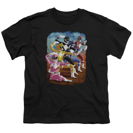 Power Rangers Impressionist Rangers Kids Youth T Shirt Black