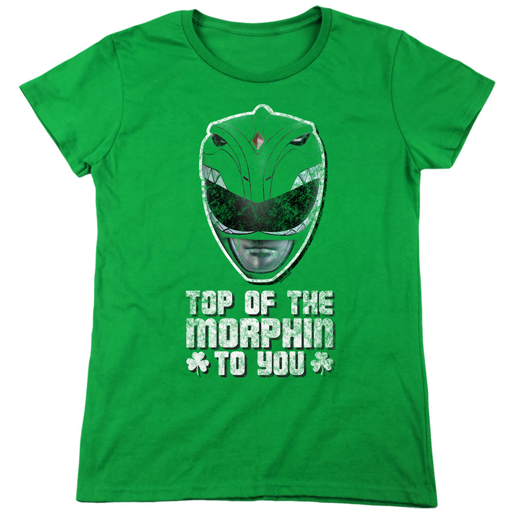 Power Rangers Top Of The Morphin To You Womens T Shirt Kelly Green