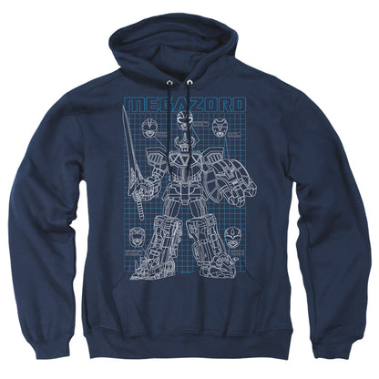 Power Rangers Mega Plans Mens Hoodie Navy Officially Licensed