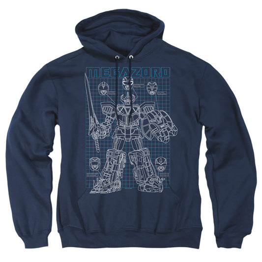 Power Rangers Mega Plans Mens Hoodie Navy