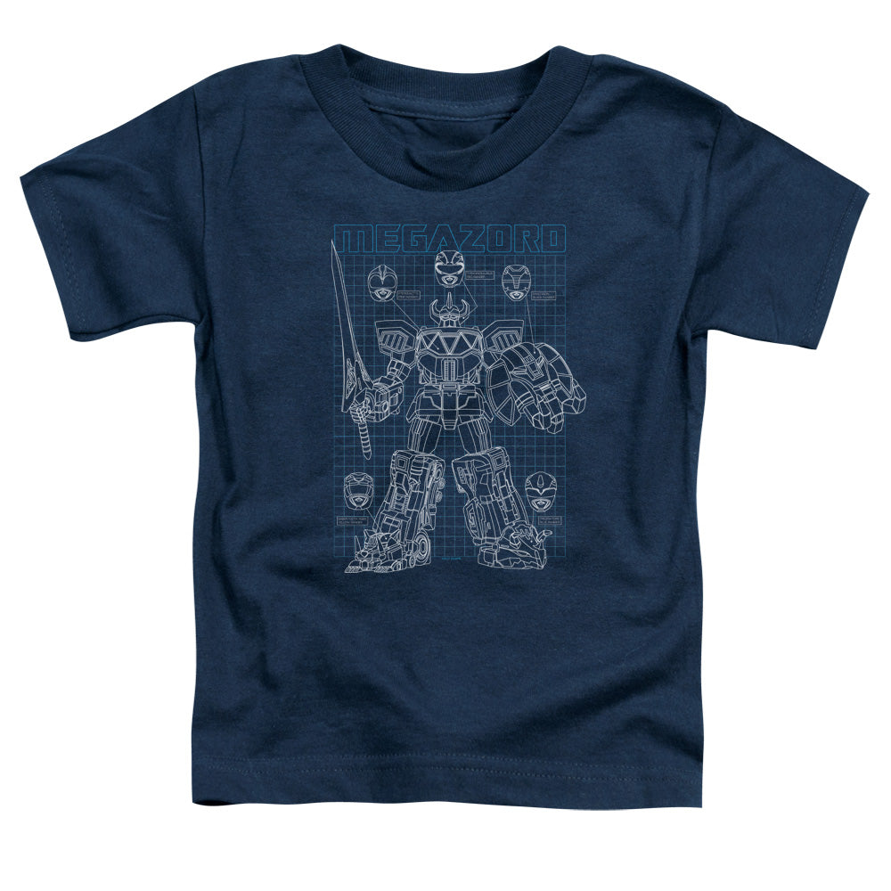 Power Rangers Mega Plans Toddler Kids Youth T Shirt Navy Blue