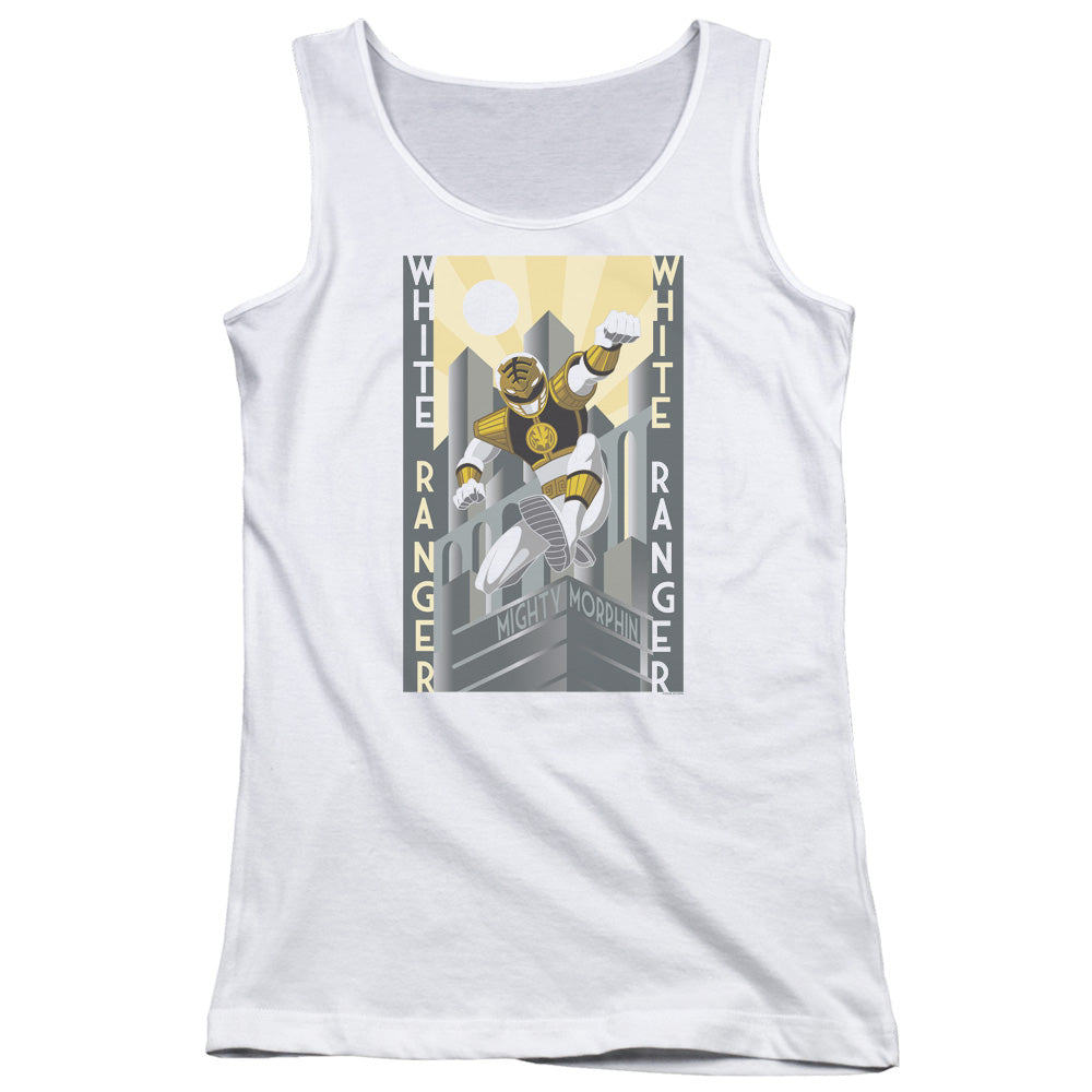 Power Rangers White Ranger Duo Womens Tank Top Shirt White